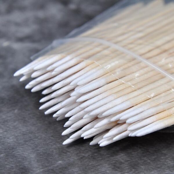Microblading Cotton Swabs Pointed Tip Wooden Stick Cotton Swabs 3inch 4inch 100pcs/bag Tattoo Permanent Supplies - Image 6