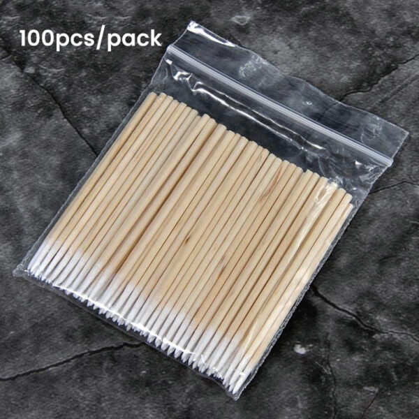 Microblading Cotton Swabs Pointed Tip Wooden Stick Cotton Swabs 3inch 4inch 100pcs/bag Tattoo Permanent Supplies - Image 4