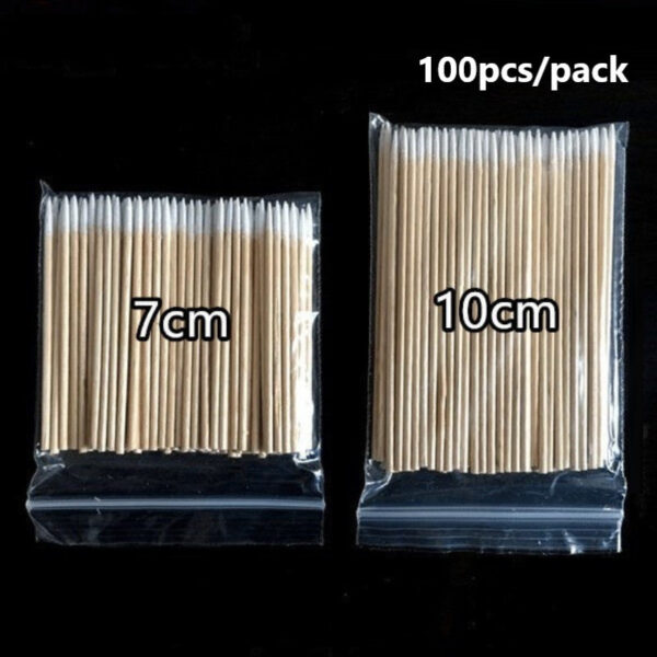 Microblading Cotton Swabs Pointed Tip Wooden Stick Cotton Swabs 3inch 4inch 100pcs/bag Tattoo Permanent Supplies - Image 2