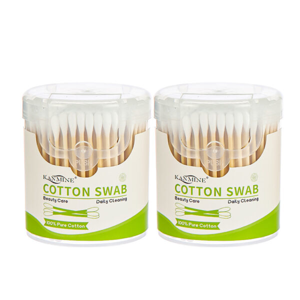 Custom Plastic Canister Bamboo Cotton Swabs (200 count) - Image 4