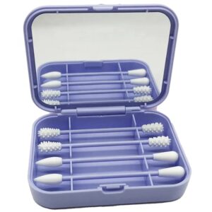 4pcs Reusable Cotton Swabs Silicone Washable Ear Buds with Mirror