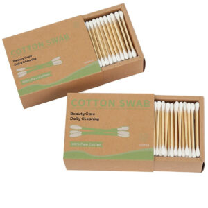 Custom Cardboard Drawer Box Bamboo Cotton Swabs (100/200 Count)