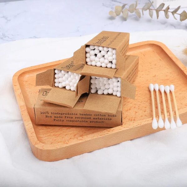 Portable Paper Box 20 Count Bamboo Cotton Swabs for Travel/Hotel - Image 4