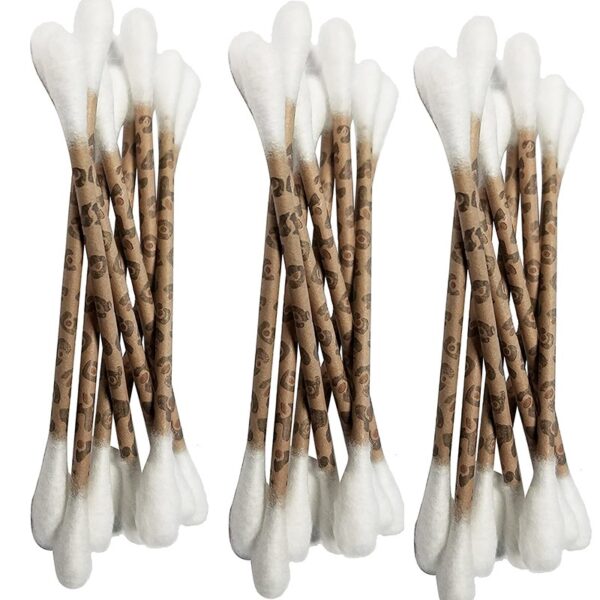 Leopard Print Paper Stick Cotton Swabs 200 Count in Plastic Canister - Image 6
