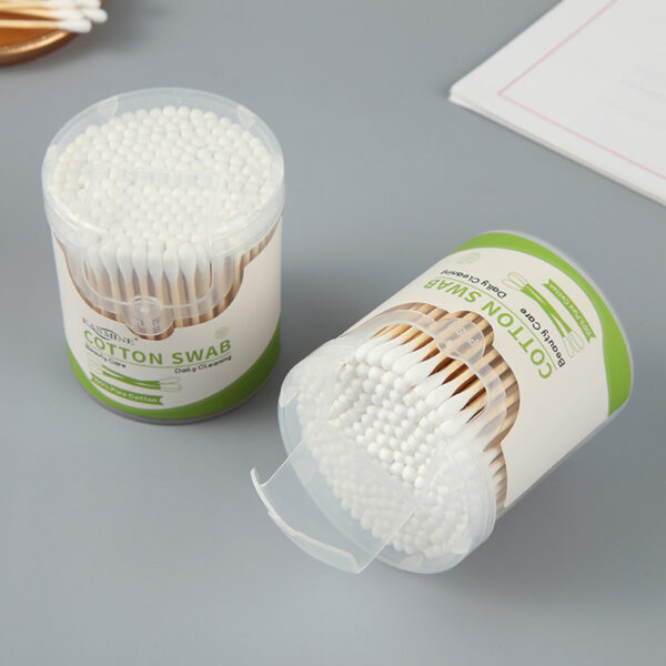 Custom Plastic Canister Bamboo Cotton Swabs (200 count) - Image 6