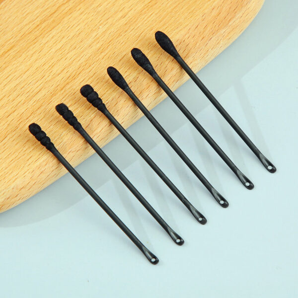 Individual Packaging Blackhead Remover Pimple Popping Black Cotton Swabs 50pcs/pack - Image 9