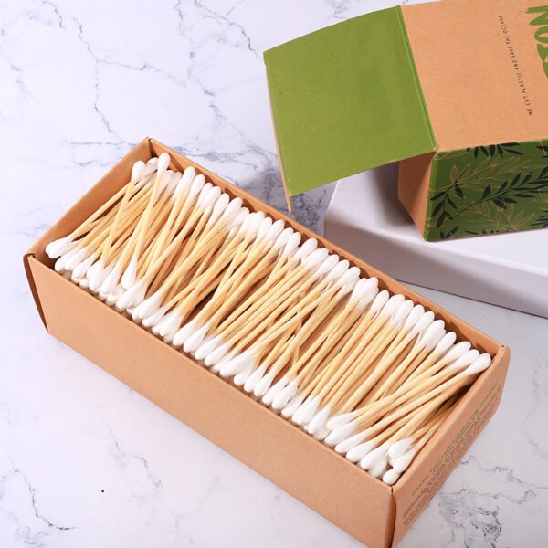 Biodegradable Bamboo Stick Cotton Swabs 500 Count in Paper Drawer Box - Image 7
