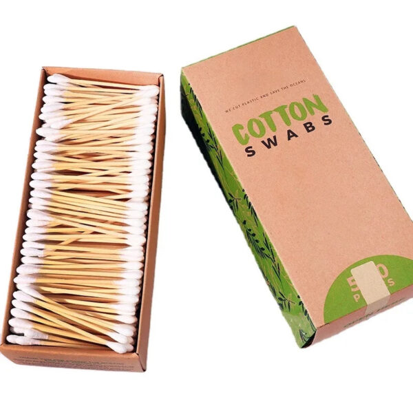Biodegradable Bamboo Stick Cotton Swabs 500 Count in Paper Drawer Box - Image 8