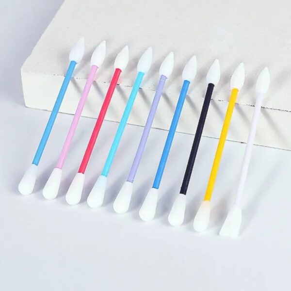 Custom Colorful Reusable Silicone Cotton Swabs Washable Ear Buds - Image 4
