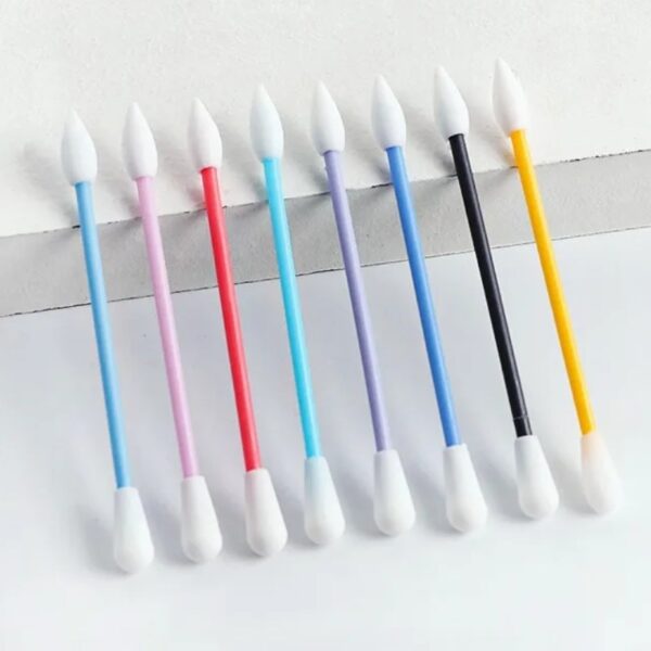 Custom Colorful Reusable Silicone Cotton Swabs Washable Ear Buds - Image 2