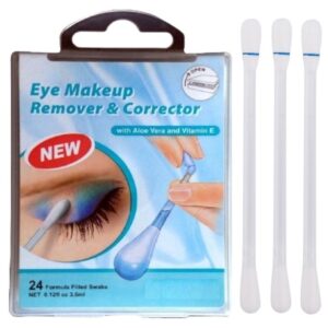 Makeup Remover/Corrector Liquid Cotton Swabs Individual Packaging 24 Count in Lock Box