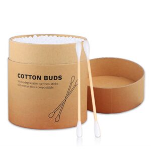Custom Paper Canister Bamboo Stick Cotton Swabs 200 Count