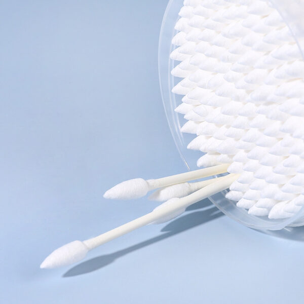 Pointed/Round Tip Paper Stick Cotton Swabs 150 Count in Purple Lid Plastic Canister - Image 6