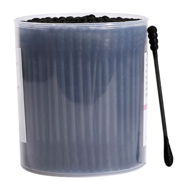 Black Paper Stick+Black Tip Cotton Swabs 200 Count in Custom Plastic Canister - Image 7