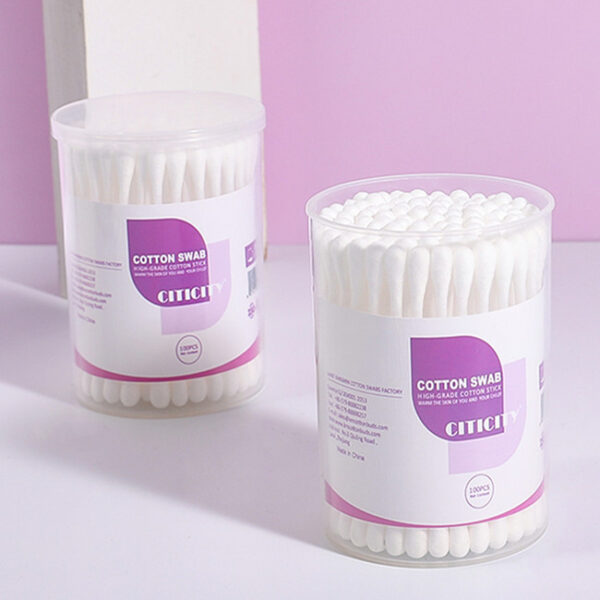 Plastic Stick Cotton Swabs 100 Count in Portable Plastic Canister for Travel/Hotel - Image 10