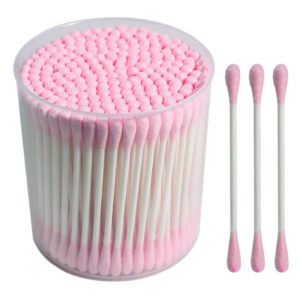 Pink Tip Paper Stick Cotton Swabs 200 Count