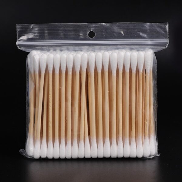 100 Count Zip Bag Bamboo Cotton Swabs - Image 2