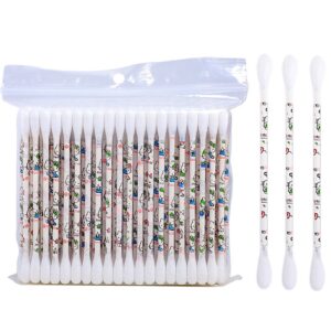 Hello Kitty Printed Cartoon Paper Stick Cotton Swabs 100 Count in Zip Bag