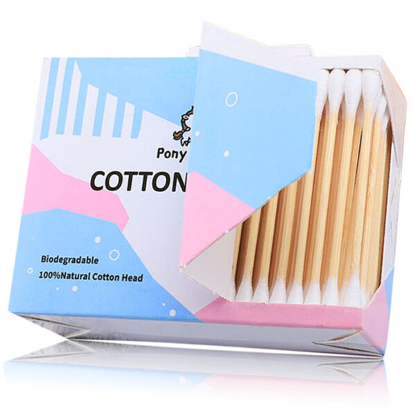 Custom Tear-open Paper Box Bamboo Stick Cotton Swabs 100/200/300 Count - Image 2
