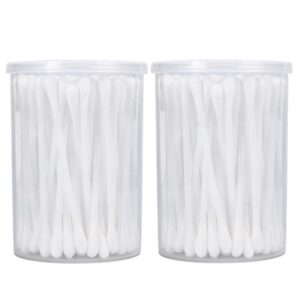 Plastic Stick Cotton Swabs 100 Count in Portable Plastic Canister for Travel/Hotel