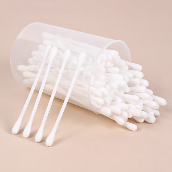 Plastic Stick Cotton Swabs 100 Count in Portable Plastic Canister for Travel/Hotel - Image 2