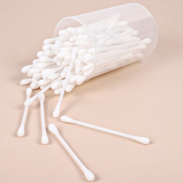 Plastic Stick Cotton Swabs 100 Count in Portable Plastic Canister for Travel/Hotel - Image 3