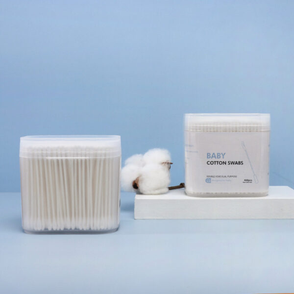 Paper Stick Spiral + Ear Spoon Tip Baby Cotton Swabs 200/400 Count in Plastic Box - Image 7