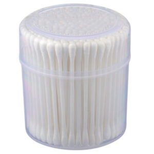 Plastic Stick Cotton Swabs 100/200 Count in Round/Square Plastic Canister