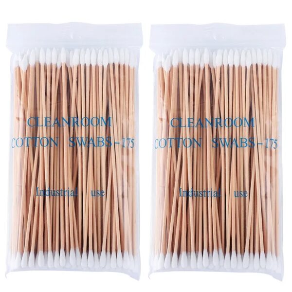 Cleanroom Industrial Use 6 inch Round+Precision Tip Cotton Tipped Applicator 100 Count in Zip Bag