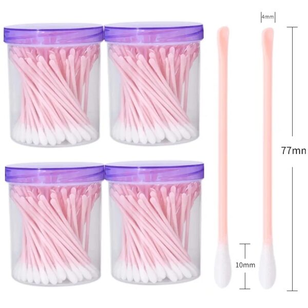 Colorful Plastic Stick Cotton Swabs with Plastic Ear Spoon 100 Count - Image 3