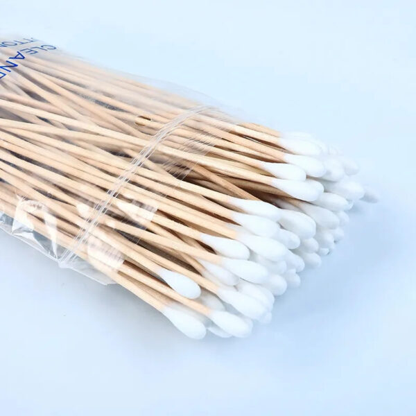 Cleanroom Industrial Use 6 inch Round+Precision Tip Cotton Tipped Applicator 100 Count in Zip Bag - Image 2