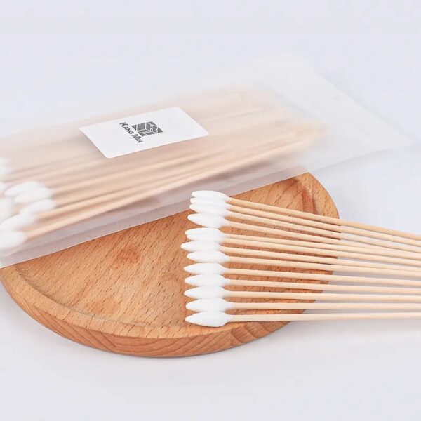 6 inch Pointed Tip Wooden Stick Cotton Tipped Applicator - Image 5
