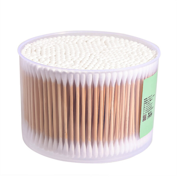 Custom Label Bamboo Stick Cotton Swabs 500 Count in Plastic Box