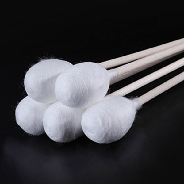 Big Tip 8inch 22cm Long Wooden Stick Cotton Tipped Applicator 50pcs/pack (Tip Size 15mm/20mm) - Image 2
