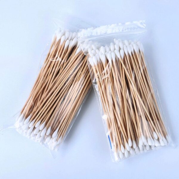 Cleanroom Industrial Use 6 inch Double Round Tip Cotton Tipped Applicator 100 Count in Zip Bag - Image 4