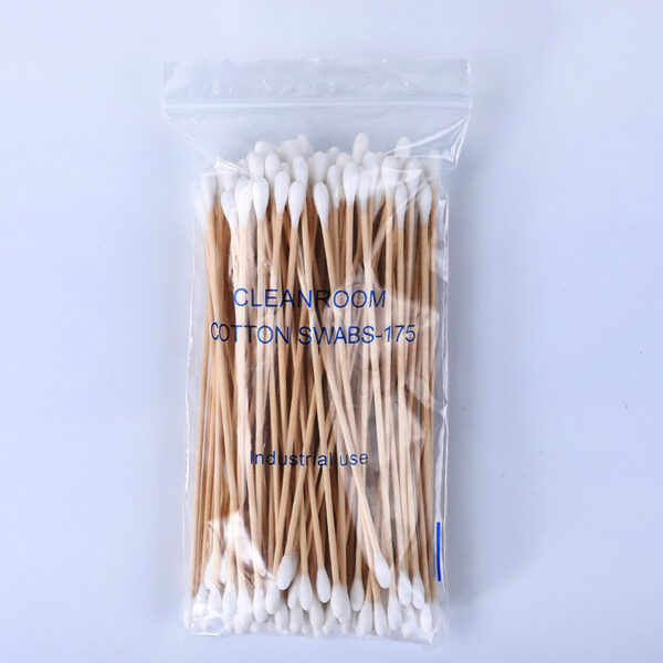 Cleanroom Industrial Use 6 inch Double Round Tip Cotton Tipped Applicator 100 Count in Zip Bag - Image 3