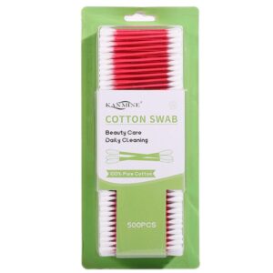 Red Paper Stick Cotton Swabs 500 Count in Blister Card
