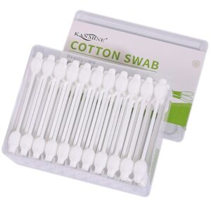 Safety Tip Plastic Stick Cotton Swabs 33 Count in Plastic Box