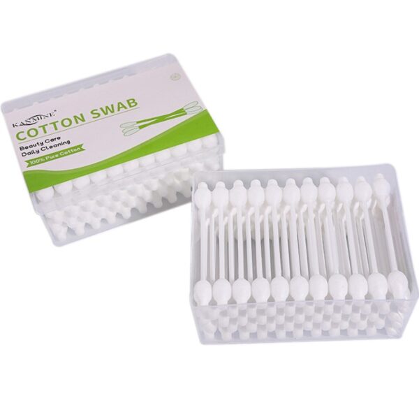Safety Tip Plastic Stick Cotton Swabs 33 Count in Plastic Box - Image 4