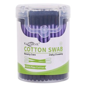 Purple Paper Stick Black Cotton Tip 100 Count Cotton Swabs