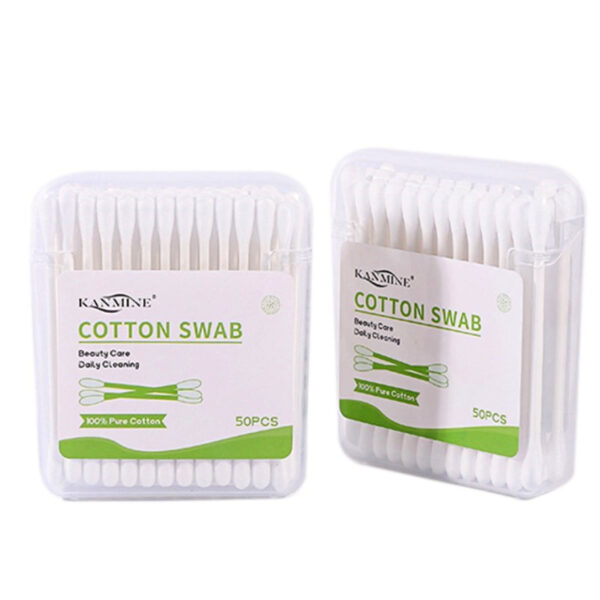 Paper Stick Cotton Swabs 50 Count in Custom Plastic Box - Image 4