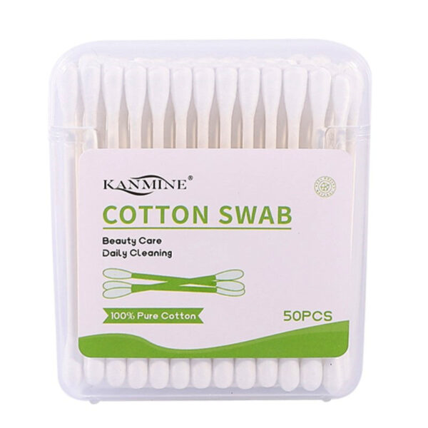 Paper Stick Cotton Swabs 50 Count in Custom Plastic Box - Image 3