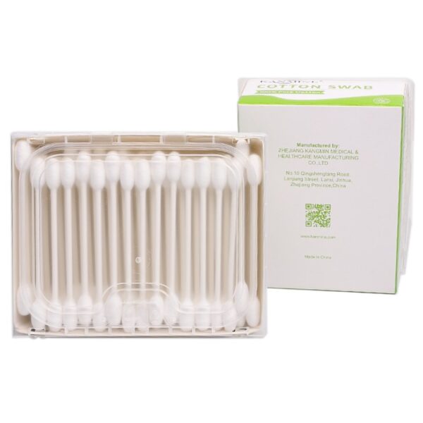 Big Cotton Tip Paper Stick Cotton Swabs 110 Count in Plastic Box - Image 6