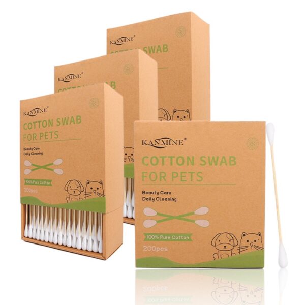 6 inch Big Tip Pet Use Bamboo Stick Cotton Swabs 200 Count - Image 6