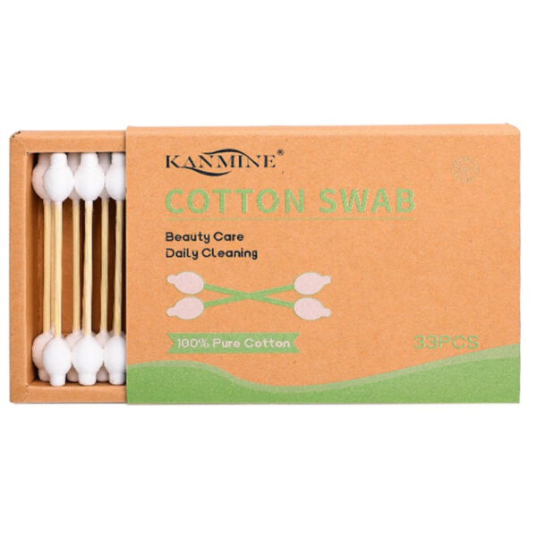 Safety Tip Bamboo Cotton Swabs 33 Count in Paper Drawer Box - Image 6