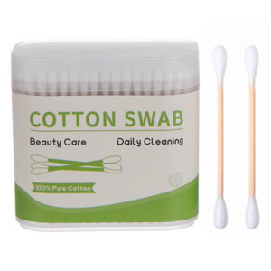 Custom Plastic Canister Bamboo Cotton Swabs (100/200 count)