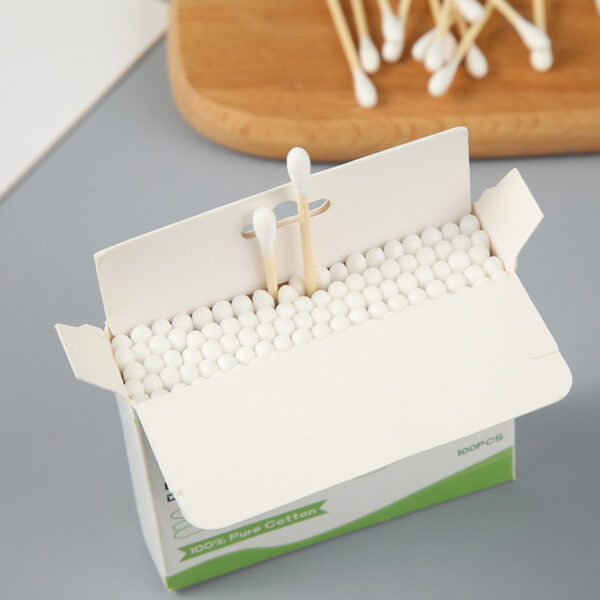 Custom Paper Box Bamboo Cotton Swabs (100 Count) - Image 2