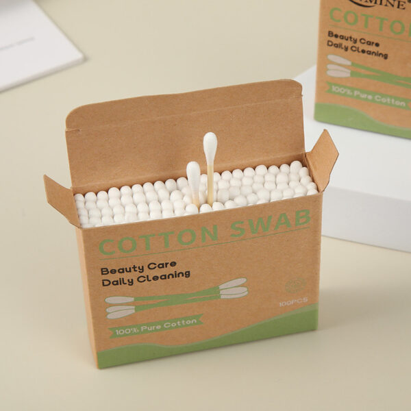 Biodegradable Paper Box Bamboo Cotton Swabs 100/200 Count - Image 4