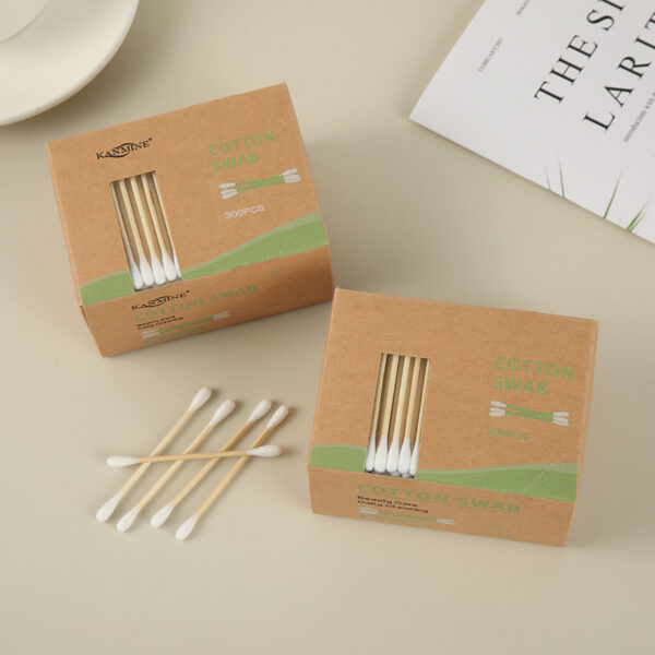 Transparent Window + Side Tear-Open Paper Box Bamboo Cotton Swabs (300 Count) - Image 3