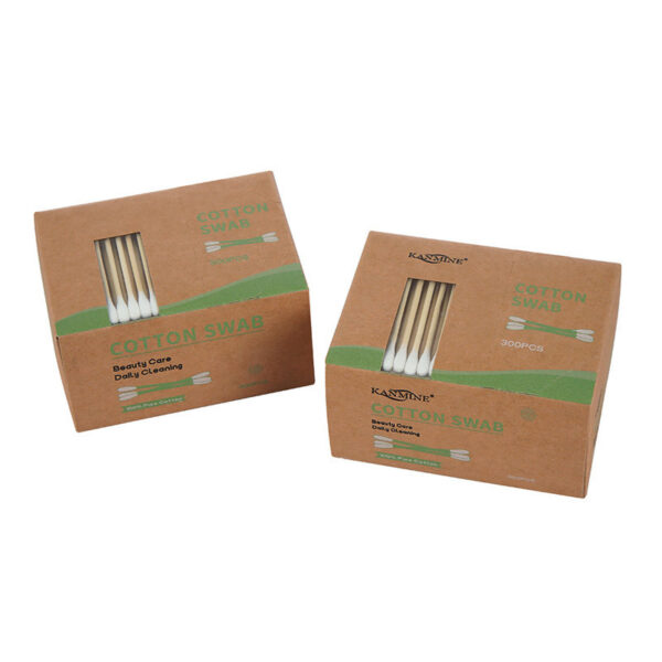 Transparent Window + Side Tear-Open Paper Box Bamboo Cotton Swabs (300 Count) - Image 4